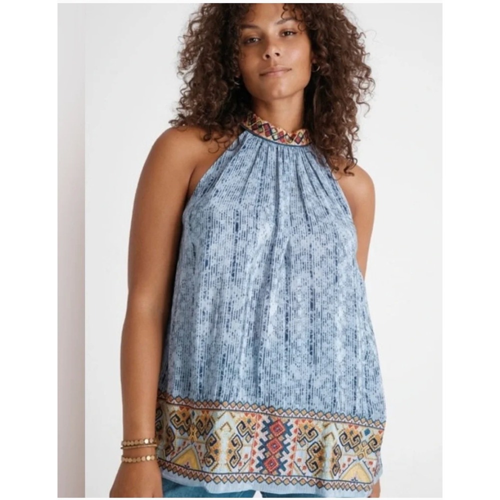 ANTHROPOLOGIE BHANUNI by JYOTI Jani Boho top beaded embroidered MEDIUM